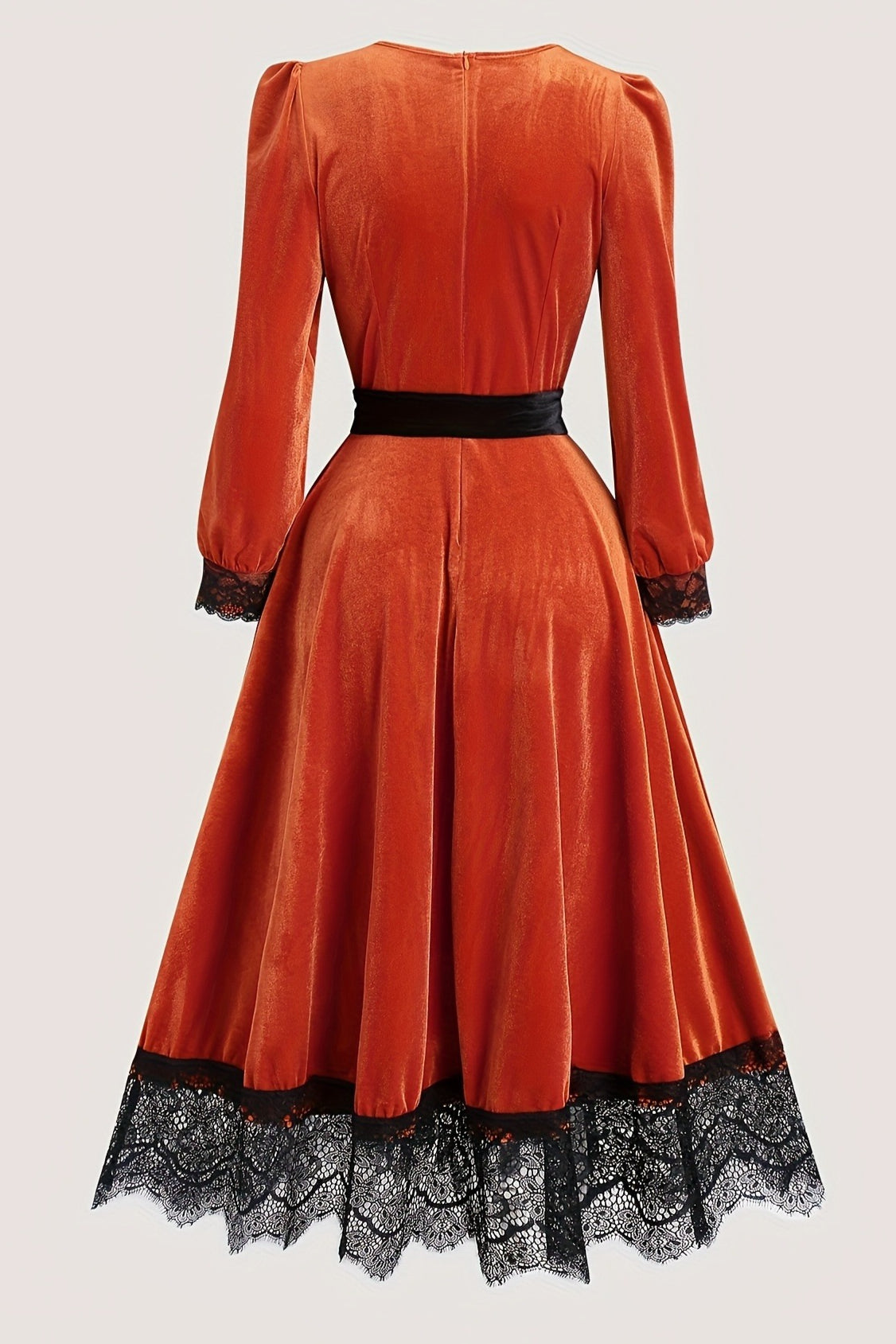 Lace Border Tie Waist Maxi Dress