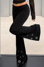 Eyelet Flared Pants