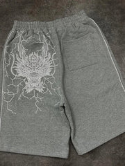 Vintage Y2K Dragon Embroidery Sporty Shorts