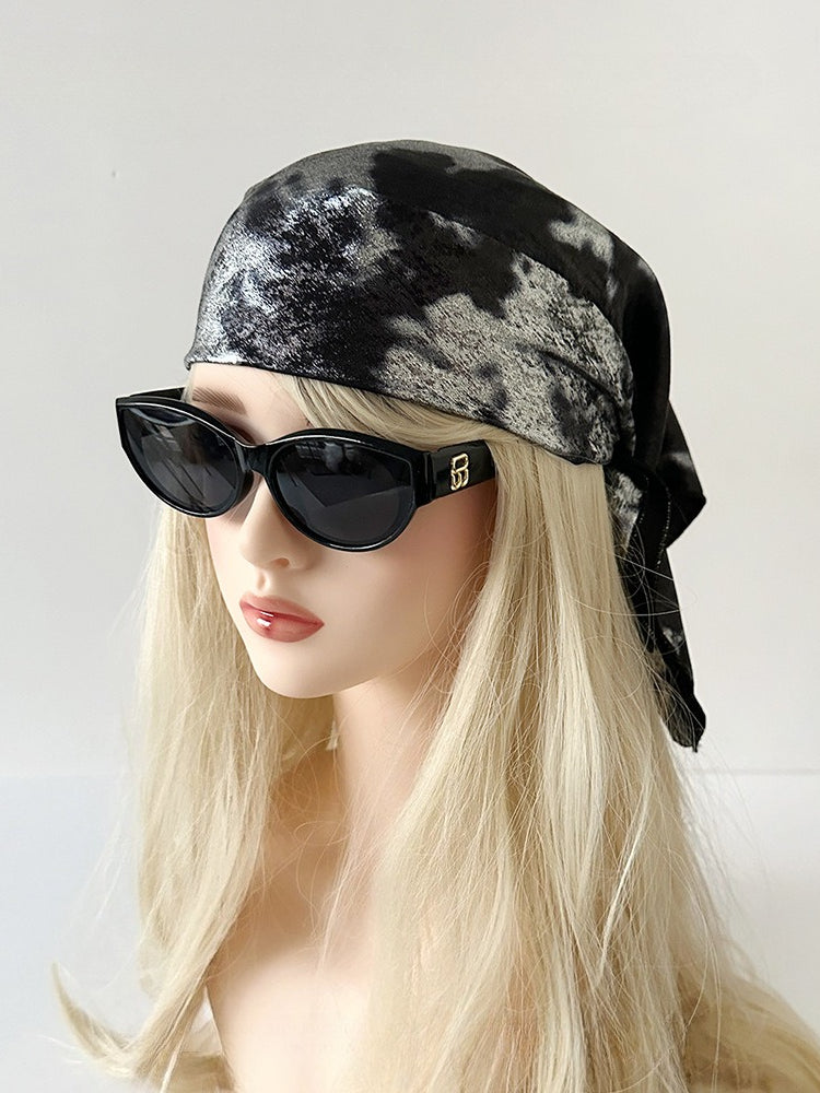 Liquid Silver Metallic Scarf Hat Main image