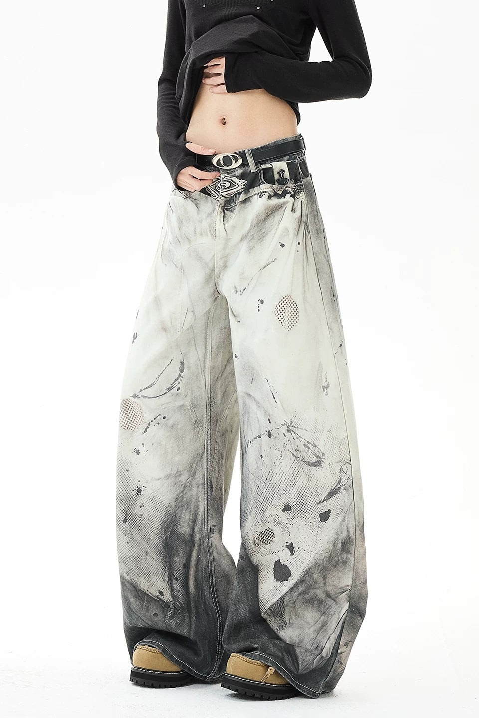 Mottled Gradient Wide Leg Pants