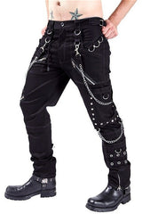 Gothic Punk Eyelet Harness Men's Cargo Pants