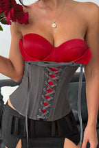 Contrast Cup Front Lace Corsets