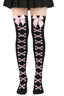 Bow Crossbones Over Knee Socks