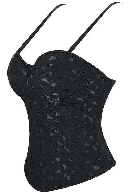 Black Double Strap Underwire Push Up Corset Secondary image