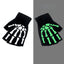 Winter Warm Black Skull Fingerless Gloves