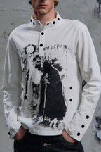 Gothic Figure Snap Neck Sweatshirt