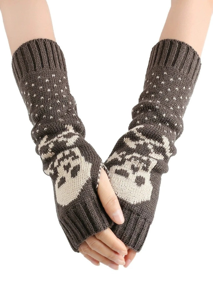 Autumn Winter Knitted Arm Sleeve Gloves Secondary image