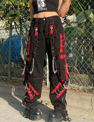 Cargo Gothic Chain Harem Jogger Pant