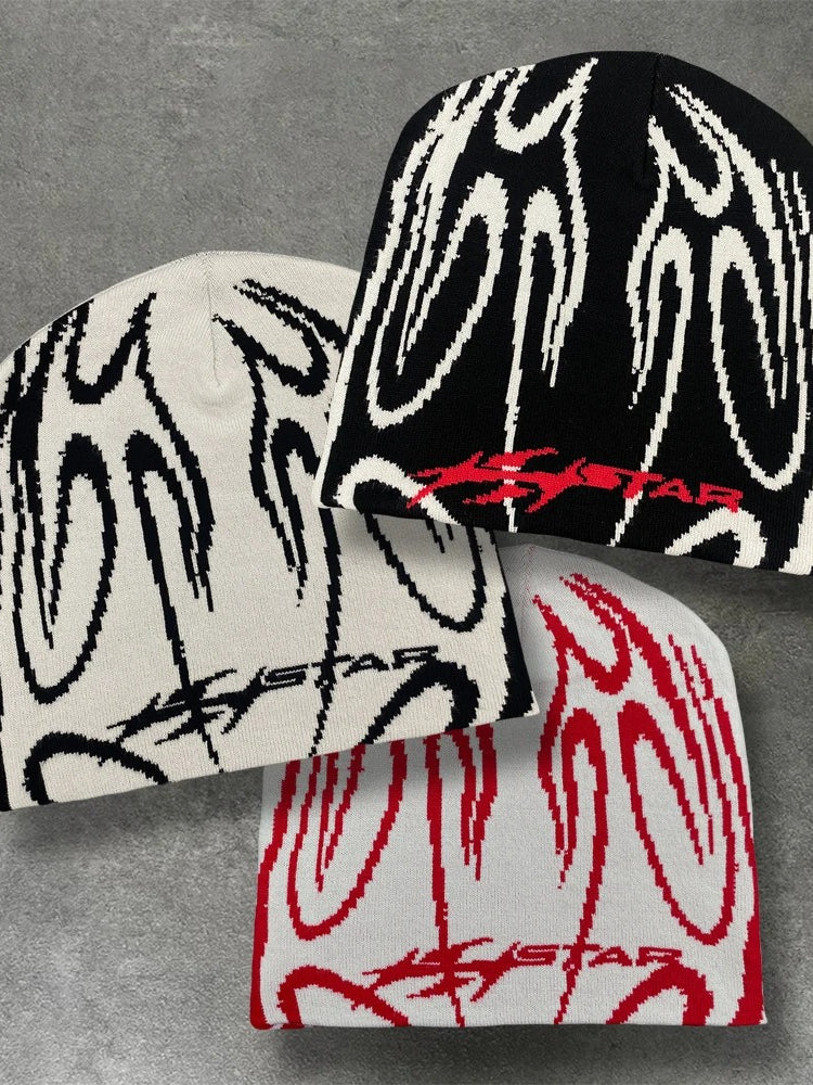 Striped Jacquard Warm Hip-Hop Pullover Hat Main image
