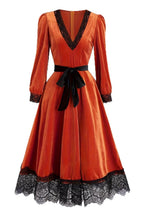 Lace Border Tie Waist Maxi Dress