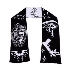 Dark Anime Stripe Reversible Jacquard Scarf