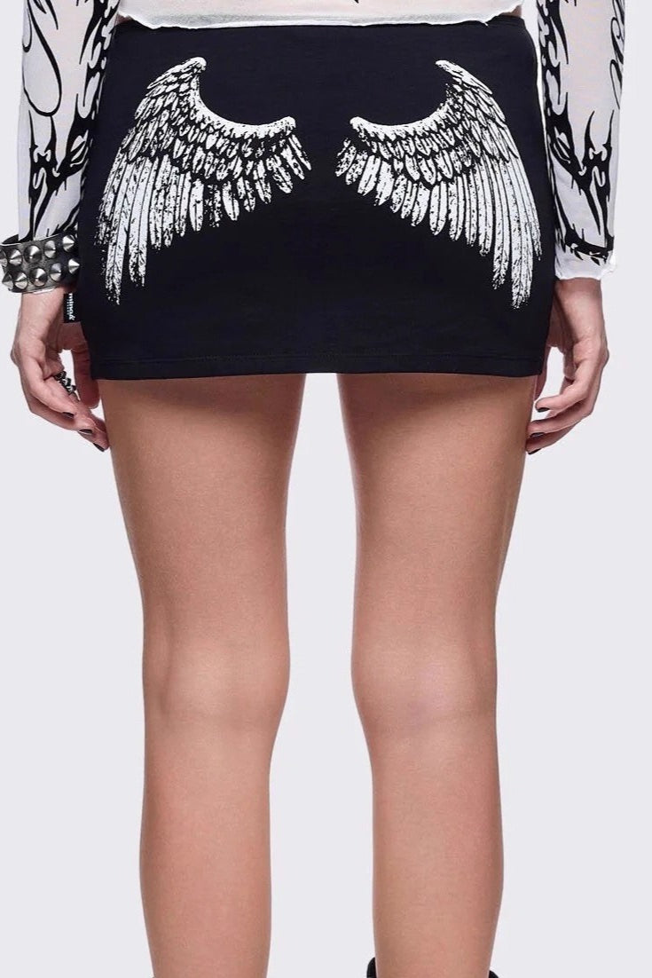 Angel Wing Graphic Mini Skirts