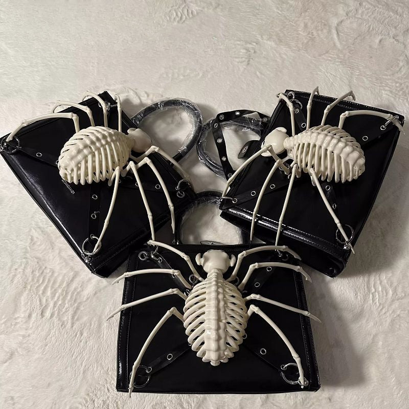 Y2K Harajuku Punk Advanced Design Rivet Gothic One Shoulder Steampunk Bag Halloween