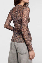 Leopard Pattern Base Mesh Top