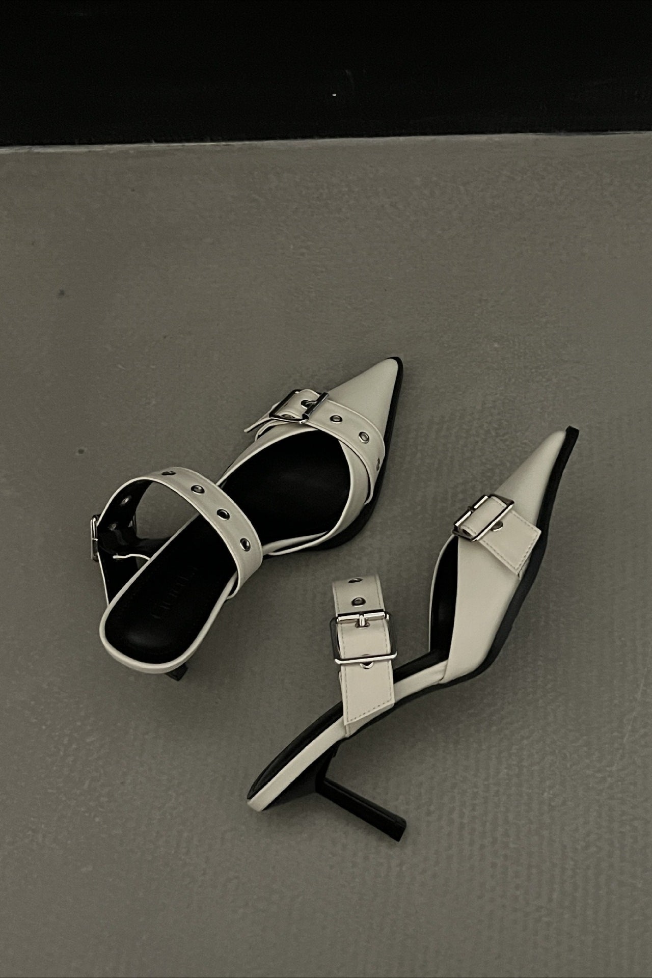 Multi-Buckle Slingback Kitten Heels
