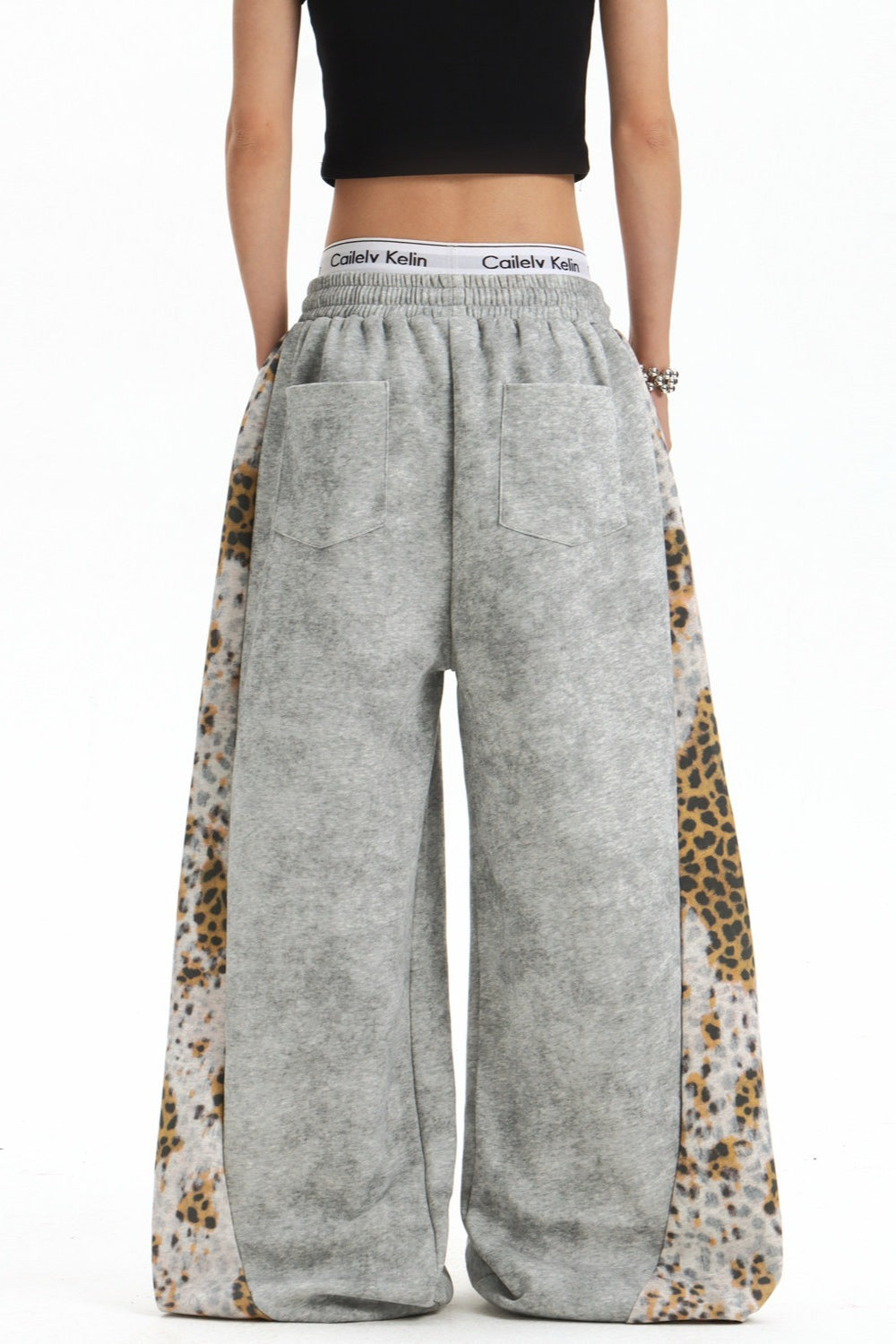 Leopard Panel Wide Leg Pants Secondary image