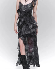 Tie-Dye V-Neck Midi Dress