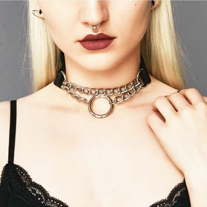 Promotion Punk Catgirl Maid Circle Choker Necklace Halloween