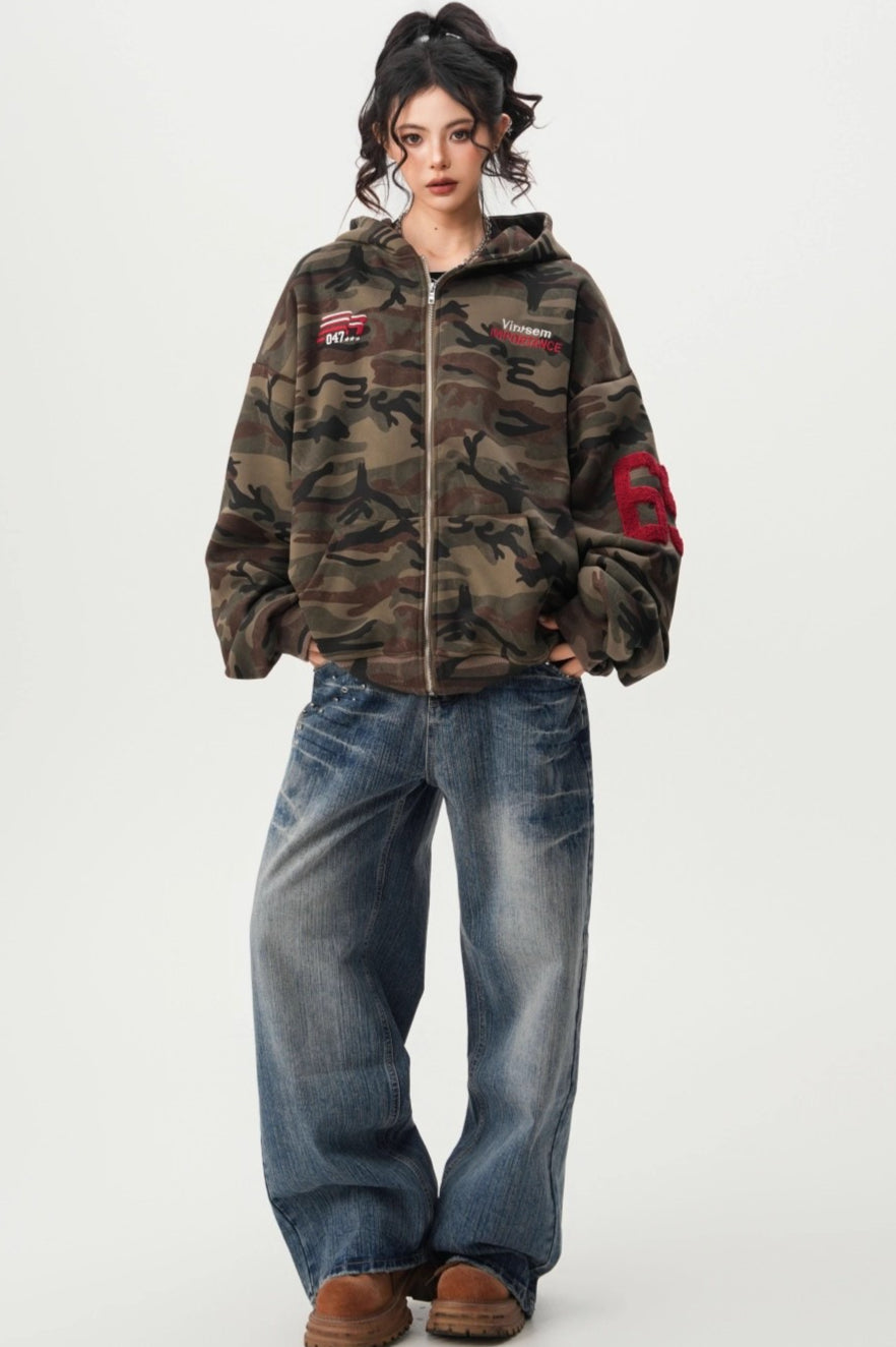 GothicPunkRelaxed Camo Hoodie