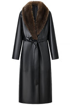 Fluffy Collar Glossy Long Coats