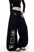Skeleton Graphic Wide Leg Pants