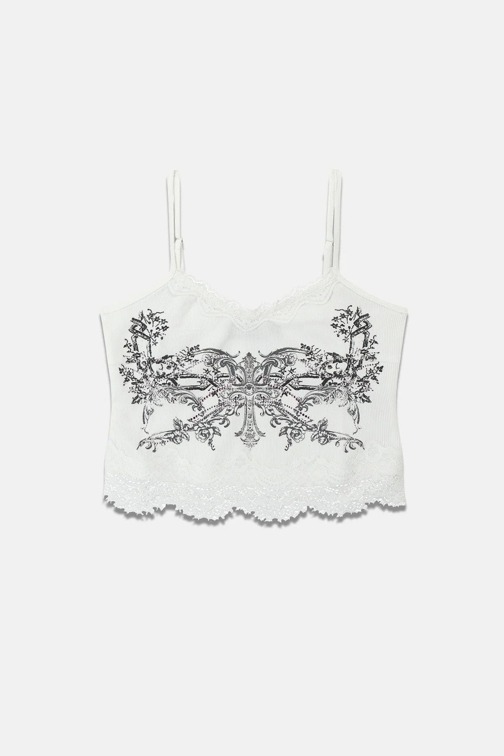 Gothic Print Lace Cami