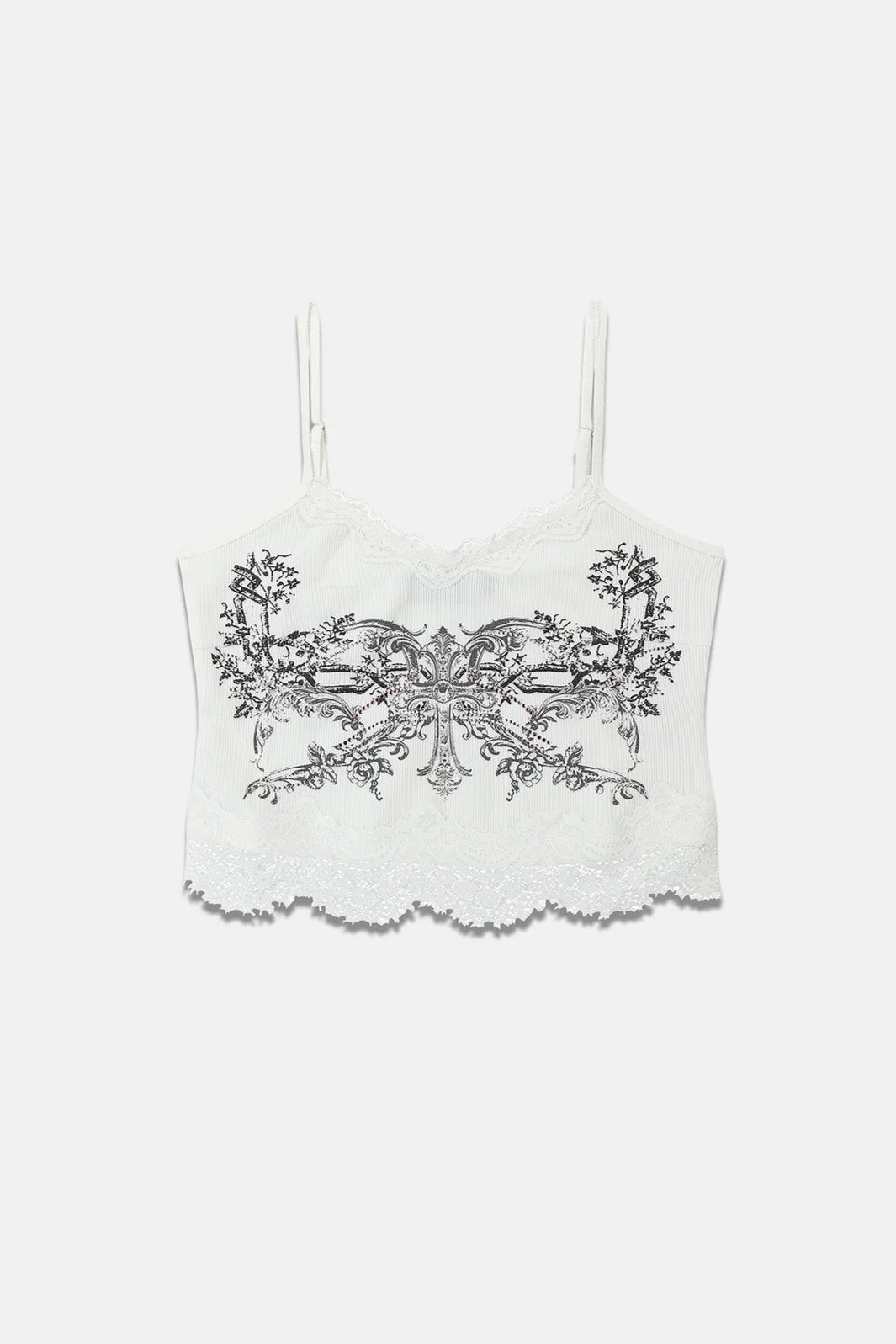 Gothic Print Lace Cami