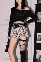 Vintage Leopard Print Low-Rise Bodycon Mini Skirt