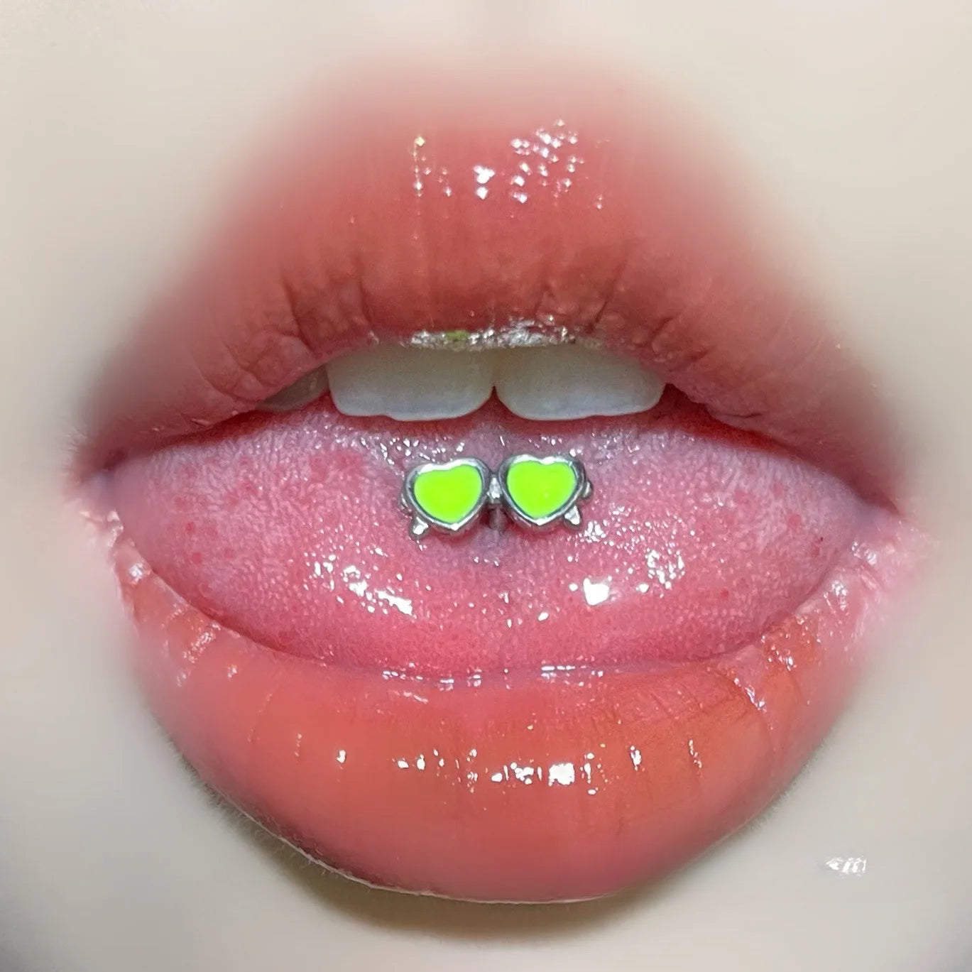 Titanium Steel External Thread Love Tongue Ring Main image