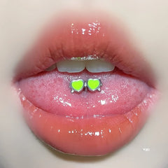 Titanium Steel External Thread Love Tongue Ring