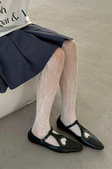 Vintage Butterfly Jacquard Fishnet High Tights