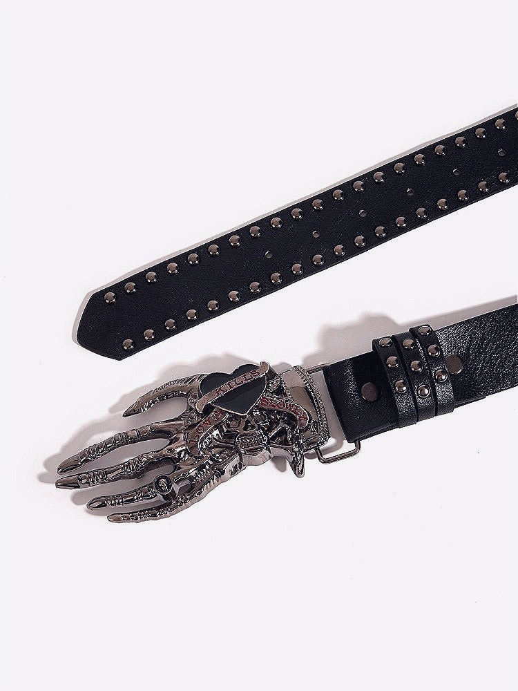 Skull Palm Pattern Punk Belt