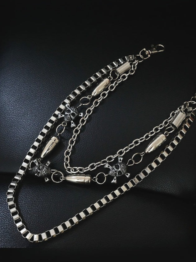 Double Layer Skull Metal Waist Chain