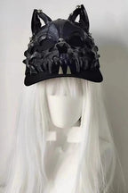 Gothic Wolf Ear Tusk Devil Horn Y2K Punk Hat