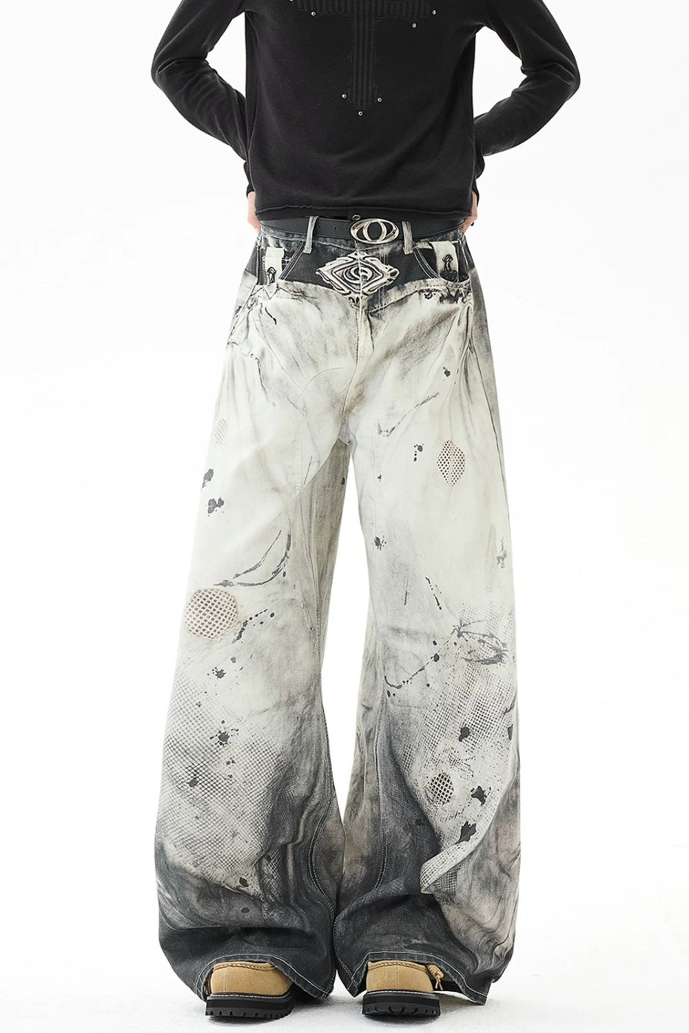 Mottled Gradient Wide Leg Pants