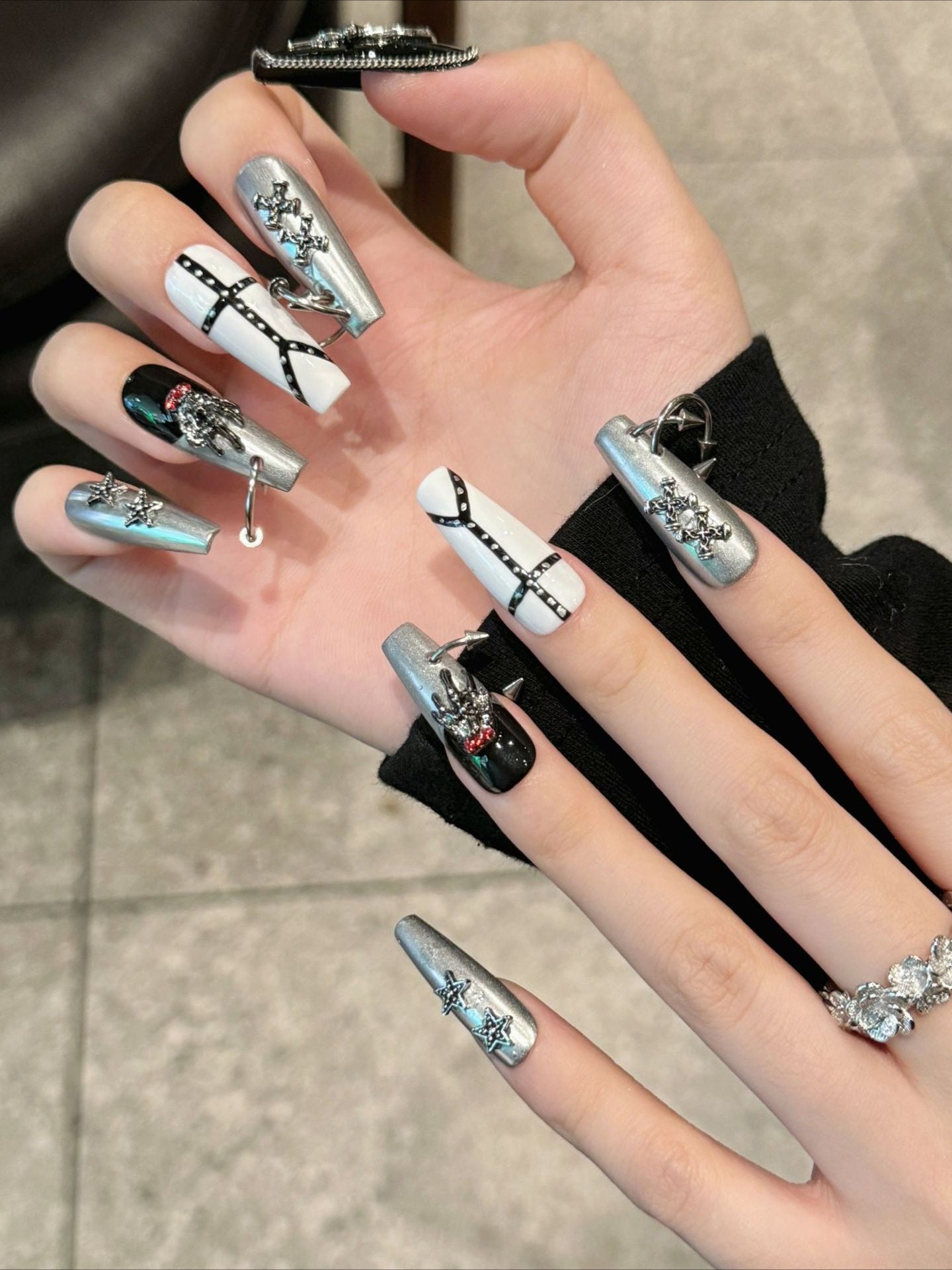 Metallic Punk Press On Nails