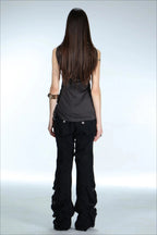 Metal Eyelet Hooded Longline Tank Top