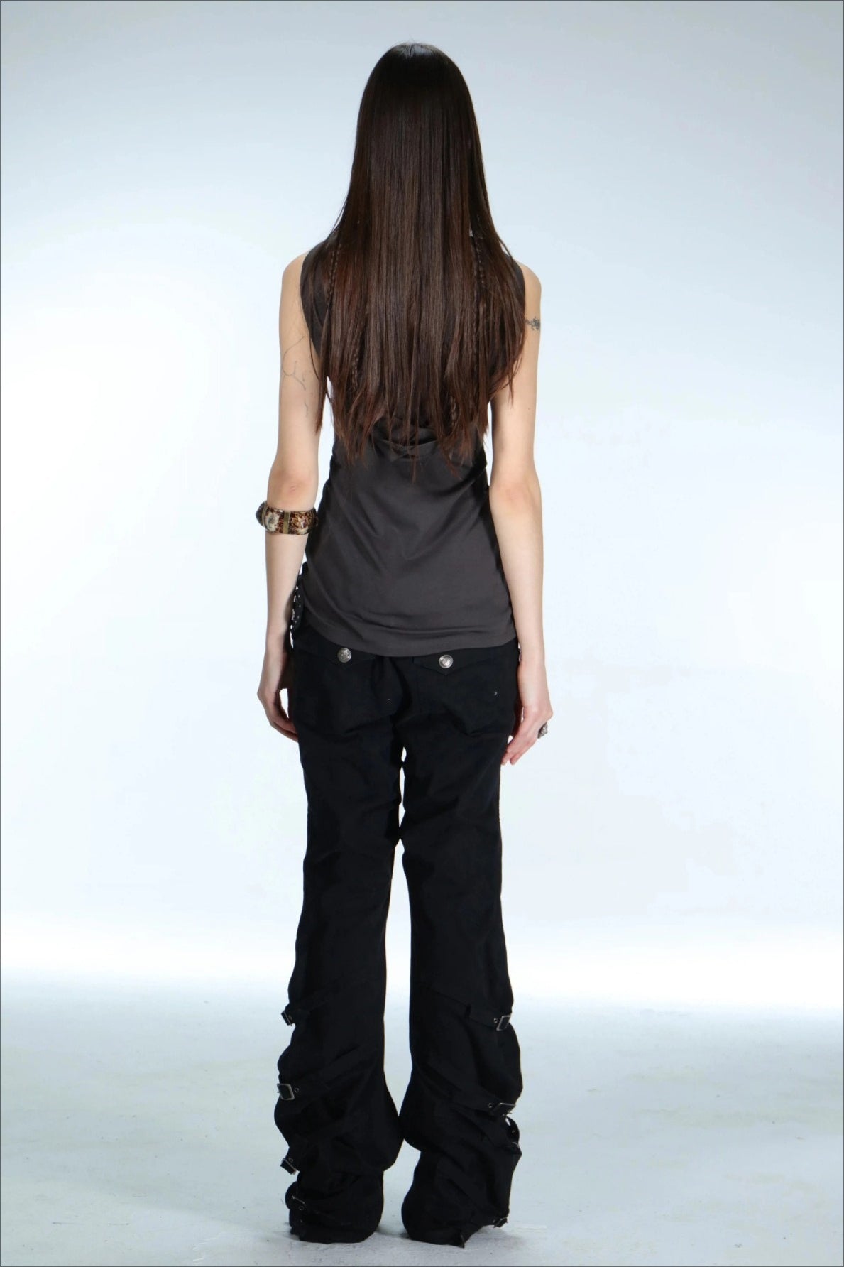 Metal Eyelet Hooded Longline Tank Top