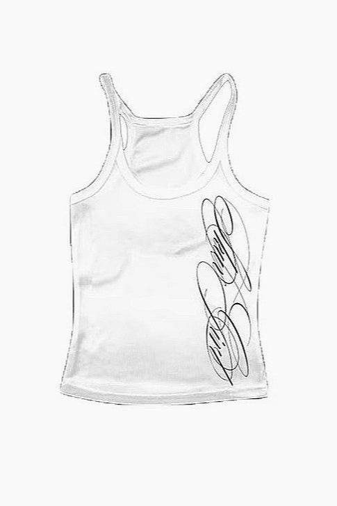 Y2K Script Letter Print Tank Top Secondary image