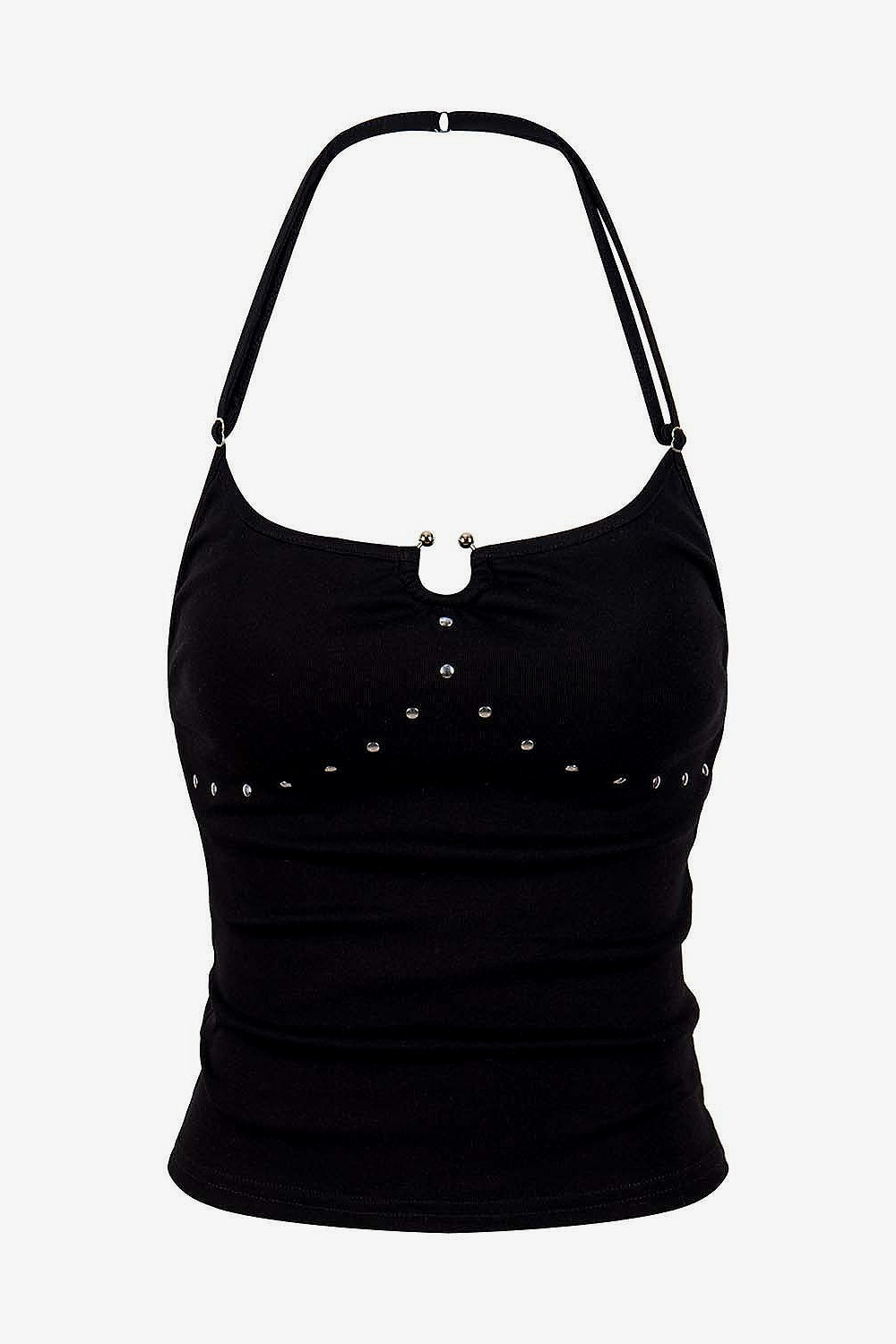 Rivet Backless Halter Top
