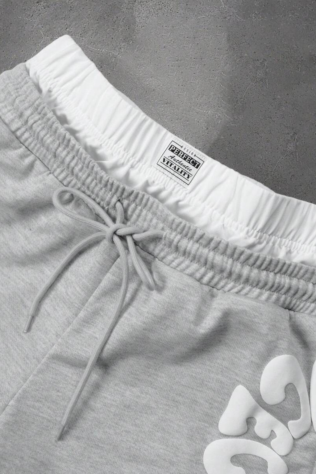 Letter Graphic Drawstring Wide Leg Sweatpants