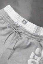 Letter Graphic Drawstring Wide Leg Sweatpants