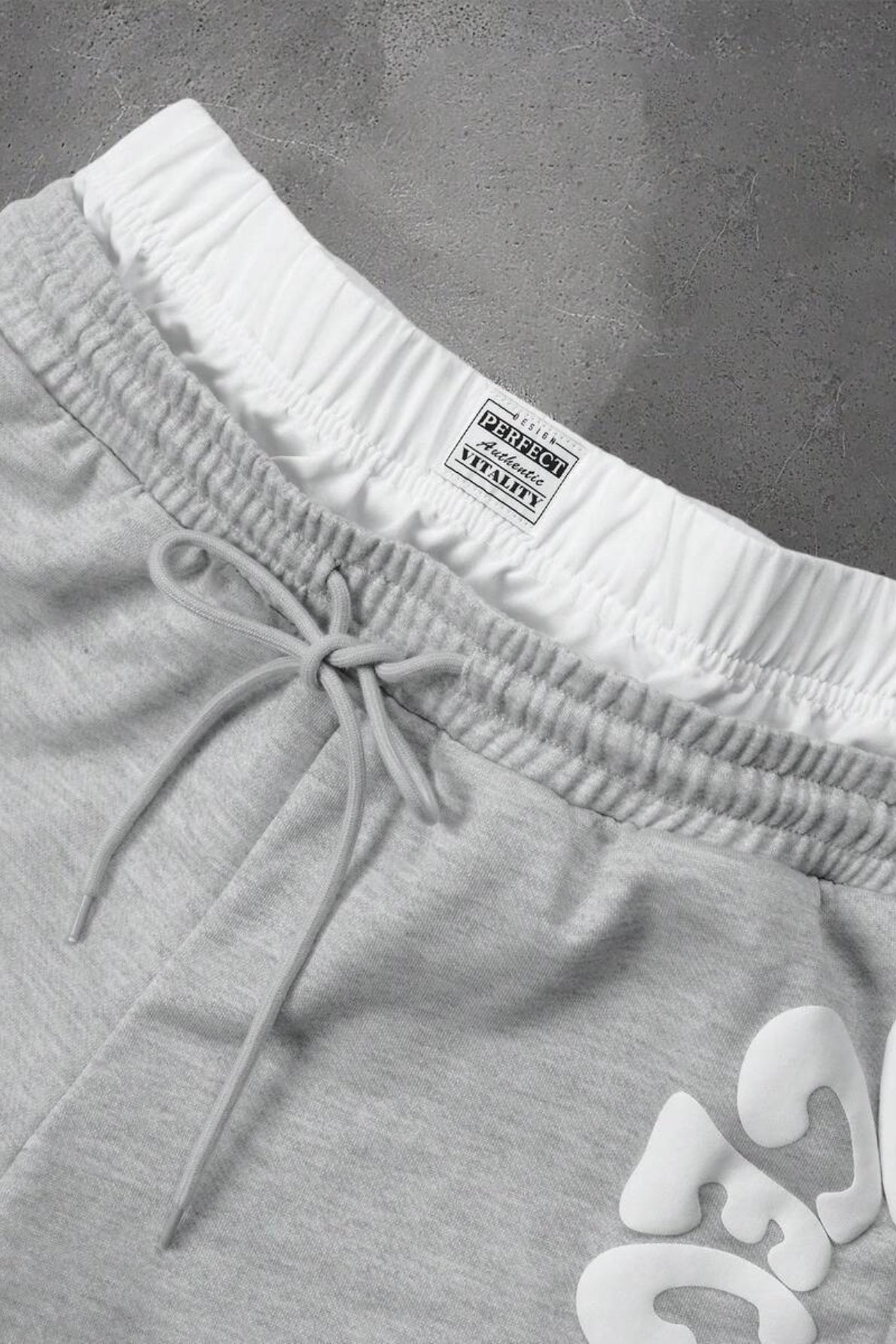 Letter Graphic Drawstring Wide Leg Sweatpants