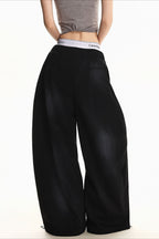 Star Waist Letter Graphic Pants