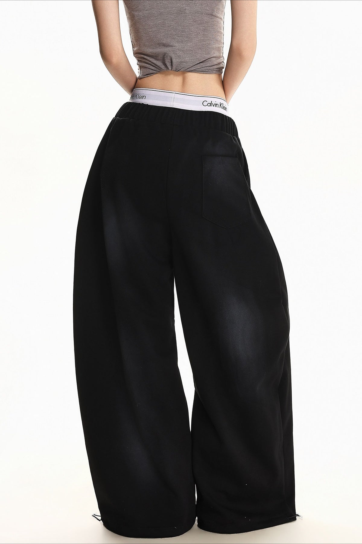 Star Waist Letter Graphic Pants
