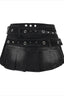 Studded Denim Pleated Mini Skirt