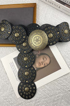 Vintage Round Cutout Wide Belt