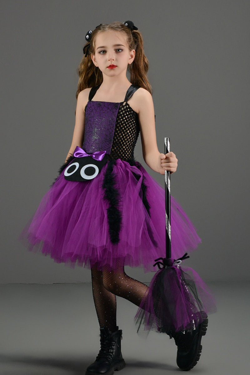 Spider Web Witch Dress Kid Halloween Costume Main image