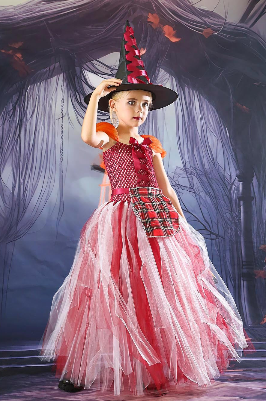 Colorful Witch Tutu Kid Halloween Costume Main image